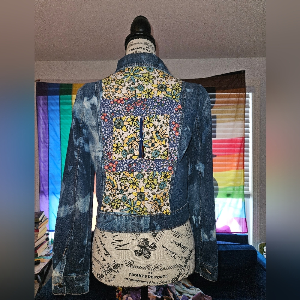 Floral Patchwork Denim Jacket - image 1
